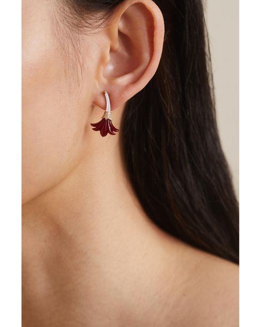 L'Atelier Nawbar Natural Big Flower 18-Karat Multi-Stone Earrings