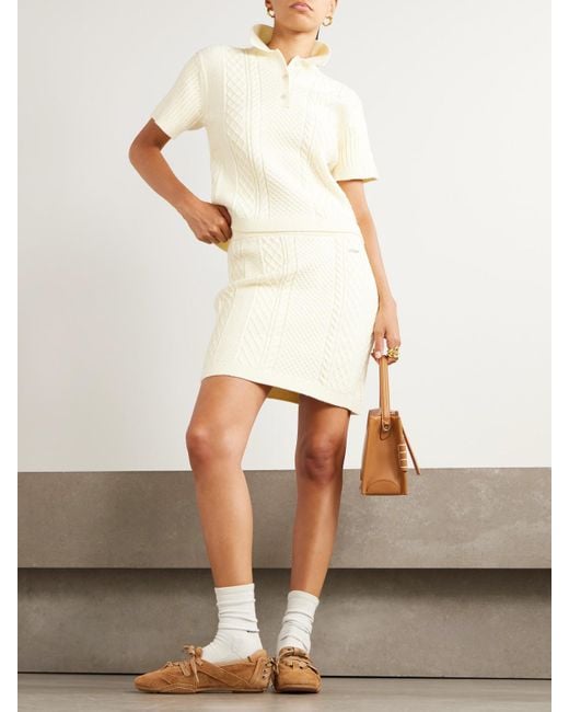 J.W. Anderson Natural Polohemd Aus Zopfstrick