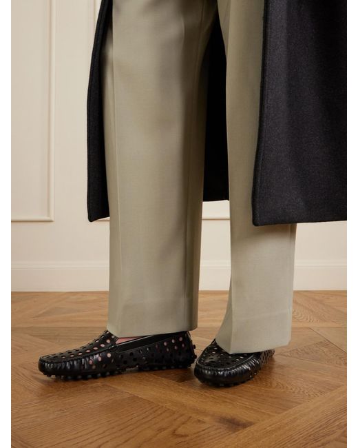 Tod's Black Gommino 22L Cut-Out Leather Loafers