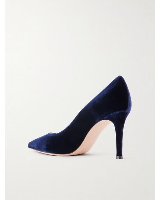 Gianvito Rossi Blue 85 Pumps Aus Samt