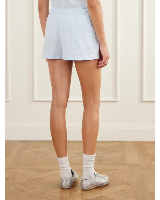 Sporty & Rich Blue International Disco Cotton Shorts