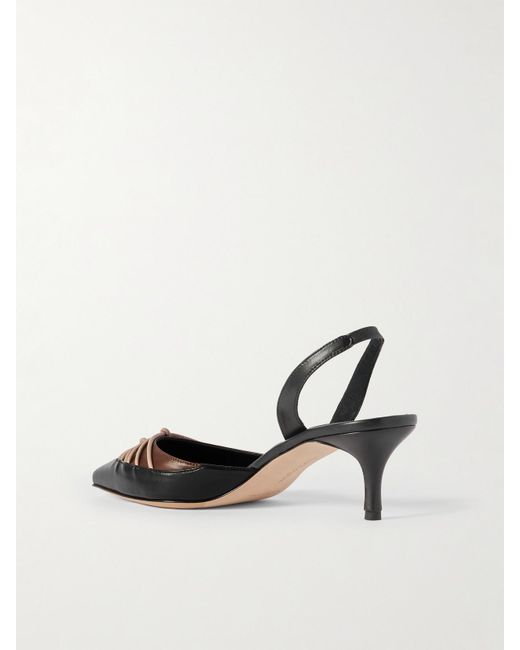 Manolo Blahnik Metallic Maretsli 50 Slingback-Pumps Aus Leder