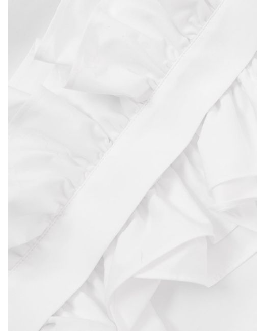 Ralph Lauren White Dolley Ruffled Cotton-Poplin Shirt
