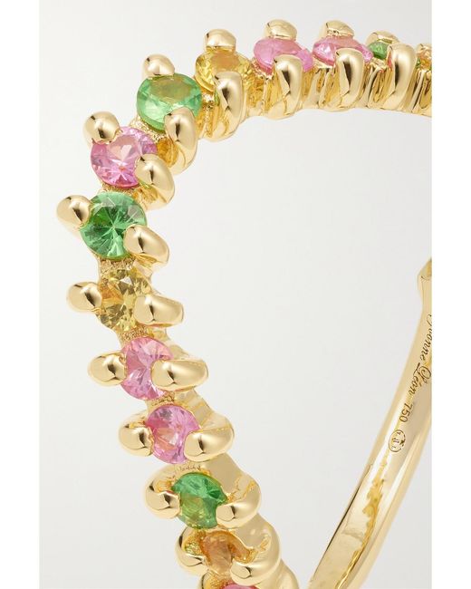 Yvonne Léon Metallic Alliance Vague 18-Karat, Sapphire And Tsavorite Ring