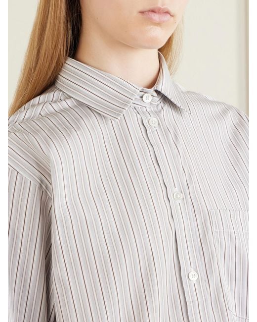 Rohe White Striped Cotton-Poplin Shirt
