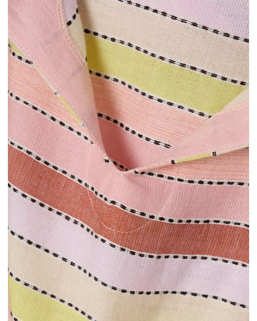 Lemlem Pink Beritu Hooded Striped Cotton-Blend Coverup