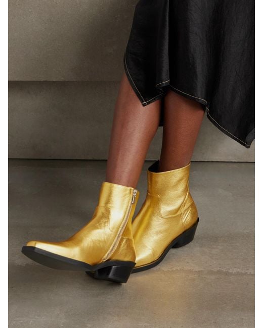 Proenza Schouler Bronco Ankle Boots Aus Metallic-Leder