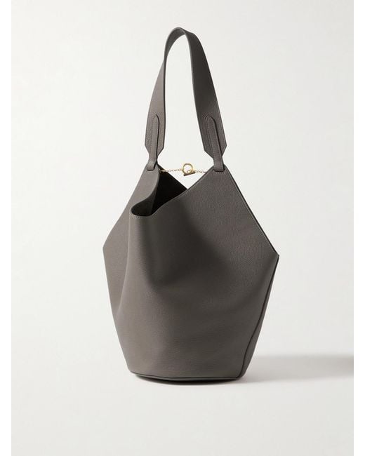 Khaite Gray Lotus Small Textured-Leather Tote