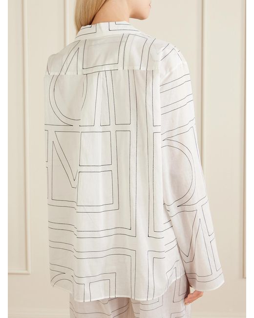 Totême Natural Embroidered Organic Cotton And Lyocell-Blend Shirt