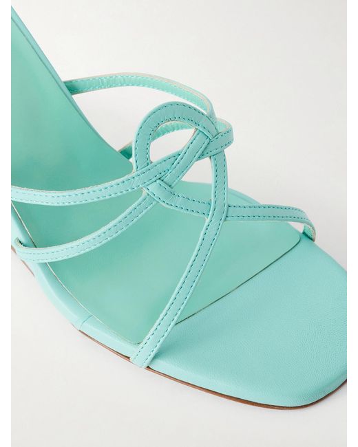Maryam Nassir Zadeh Blue 70 Opera Leather Wedge Sandals