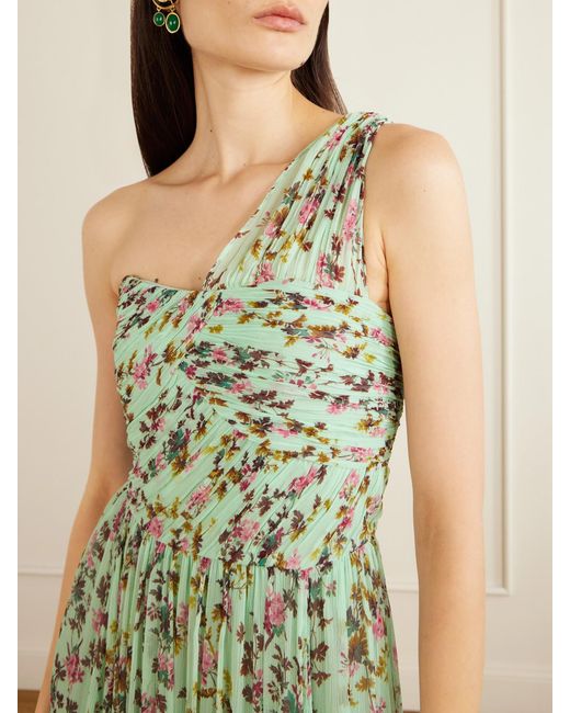 Ulla Johnson Green Aureline One Shoulder Silk Dress