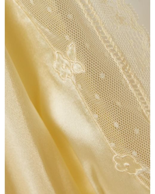 Doen Metallic Corelia Tulle-Trimmed Silk-Satin Midi Dress
