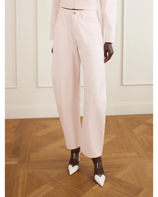 Alaïa Pink Mid-Rise Wide-Leg Jeans