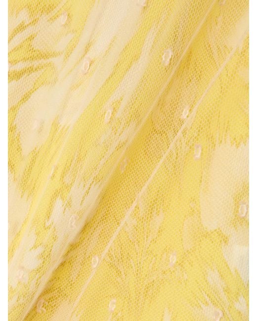 Alexander McQueen Yellow Lace And Silk Midi Skirt