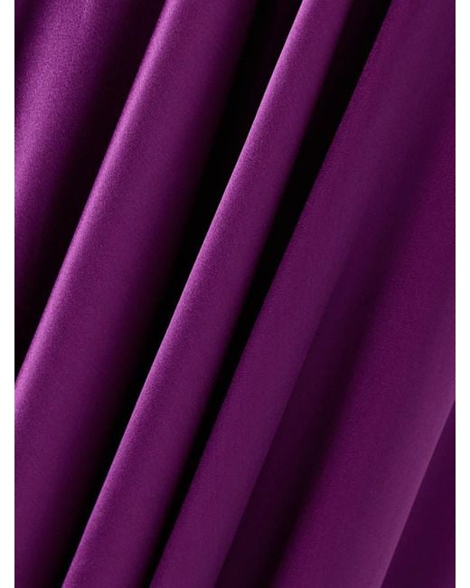 Nina Ricci Purple Maxikleid Aus Satin Mit Samtbesätzen Zum Binden