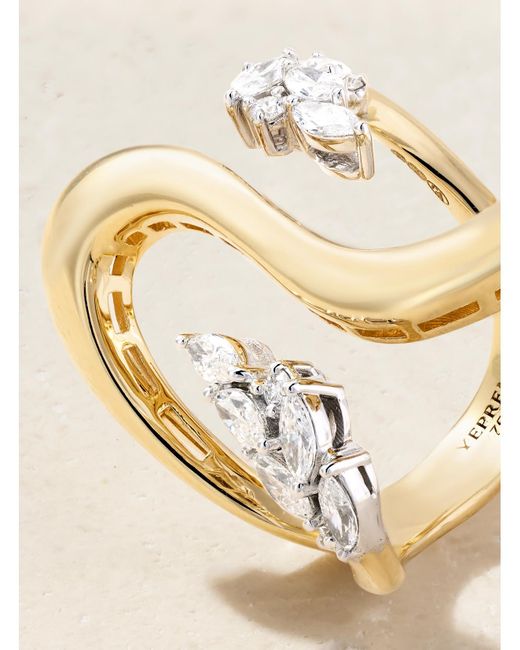 YEPREM Natural 18-Karat And Diamond Ring