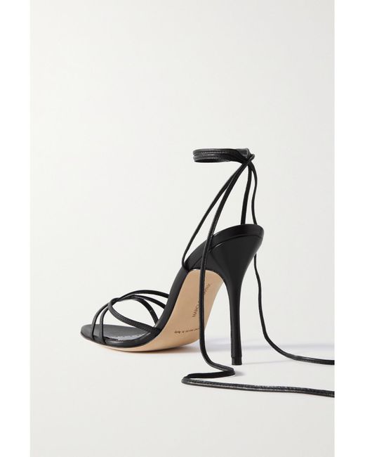 Manolo Blahnik White Leva 105 Leather Sandals