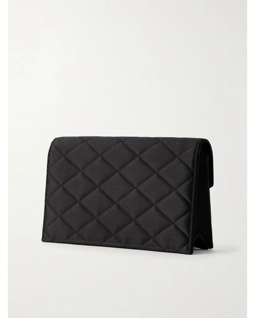Saint Laurent Black Paris Quilted Satin Shoulder Bag