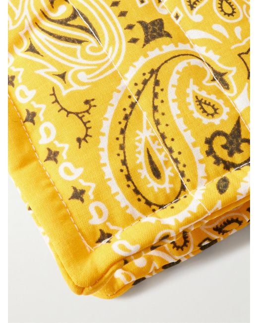 Call it By Your Name Yellow Maxi Cabas Tote Aus Gesteppter Baumwollpopeline Mit Bandana-Print