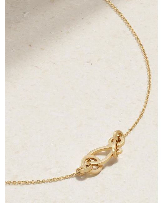 Sophie Bille Brahe Natural Bow Simple 14-Karat Recycled Necklace