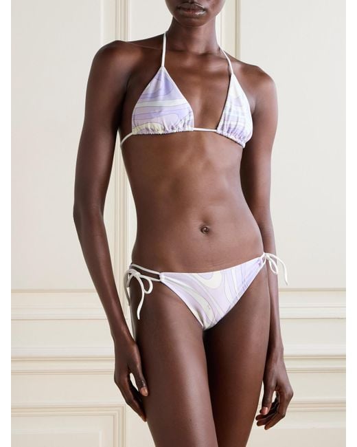 Emilio Pucci White Printed Bikini Briefs