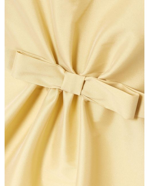 BERNADETTE Natural Bodette Strapless Bow-Detailed Taffeta Midi Dress