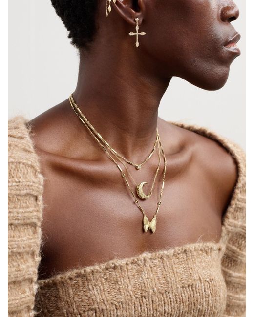 Jacquie Aiche Natural Butterfly 14-Karat Diamond Necklace