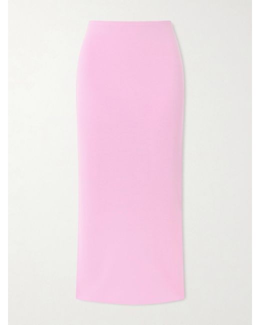 High Sport Pink Cassidy Wool-Blend Midi Skirt