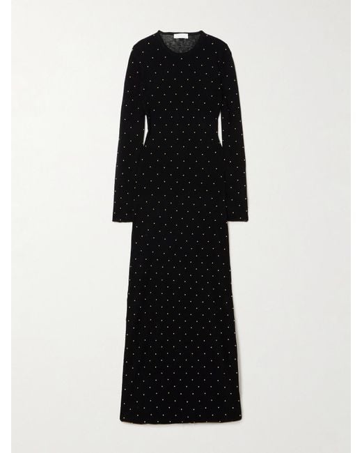 Rabanne Black Studded Wool Maxi Dress