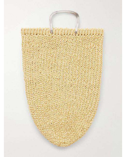Tory Burch Metallic Woven Raffia Tote Bag