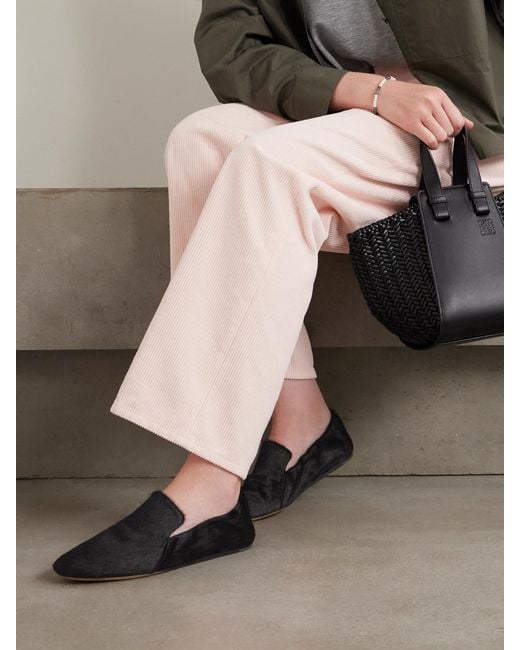 Le Monde Beryl White Orlando Calf Hair Loafers