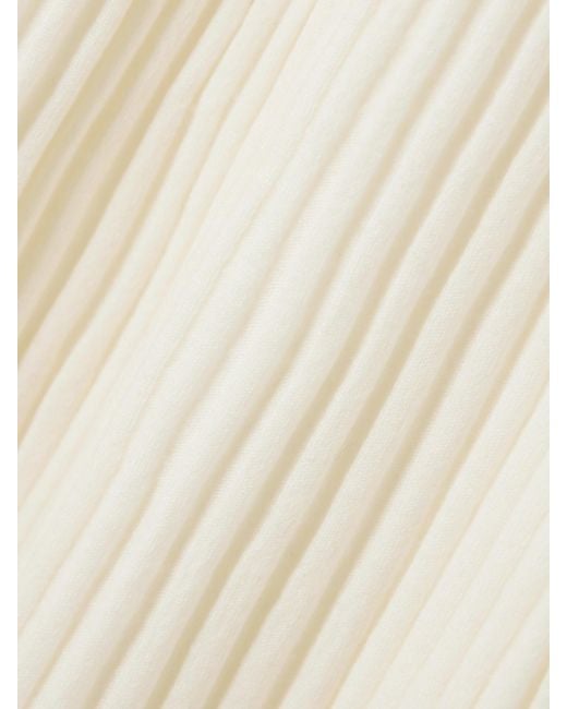 arch4 Natural Nillie Ribbed Organic Cashmere Midi Skirt
