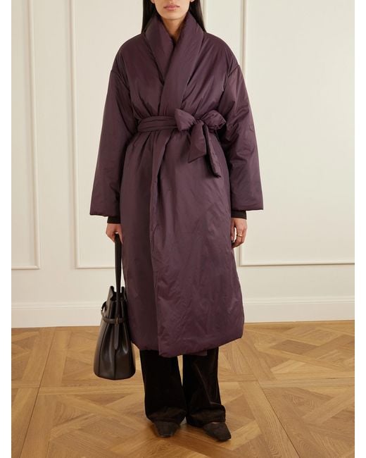 Leset Purple Bo Belted Padded Shell Coat