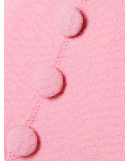 Lisa Marie Fernandez Pink Poppy Trägerloser Bikini Aus Seersucker Mit Zierknöpfen