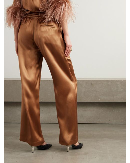 Dolce & Gabbana Brown Pyjama-Hose Mit Geradem Bein Aus Seidensatin