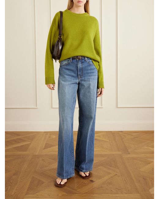 The Elder Statesman Blue Evie Organic Cotton Wide-Leg Jeans