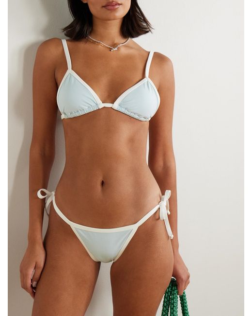 Marysia Swim Blue Porto Two-Tone Bikini Briefs