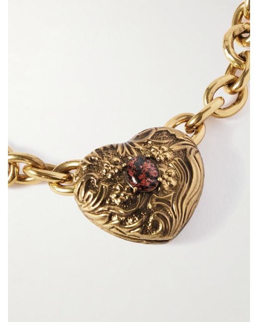 Chloé Metallic Goldfarbene Kette Mit Harz