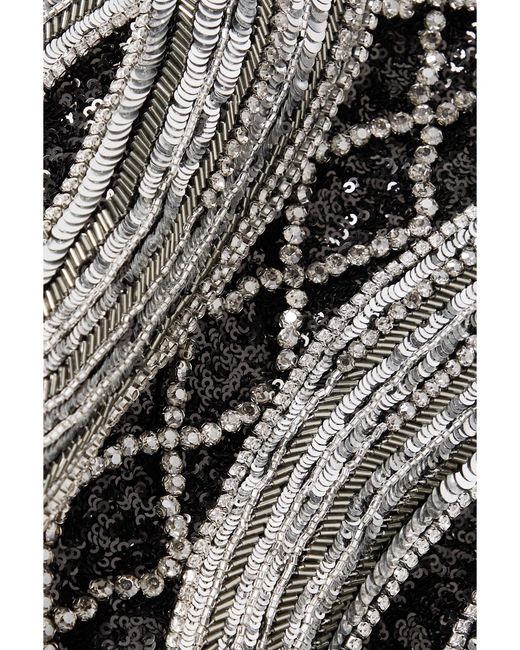 Balmain Black Minikleid Aus Crêpe Mit Verzierungen