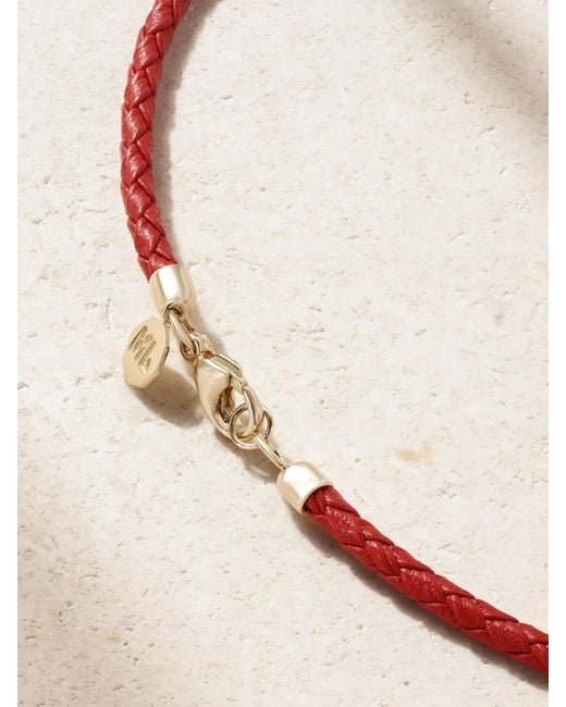 Marlo Laz Natural Southwestern Donut 14-Karat, Diamond And Leather Necklace