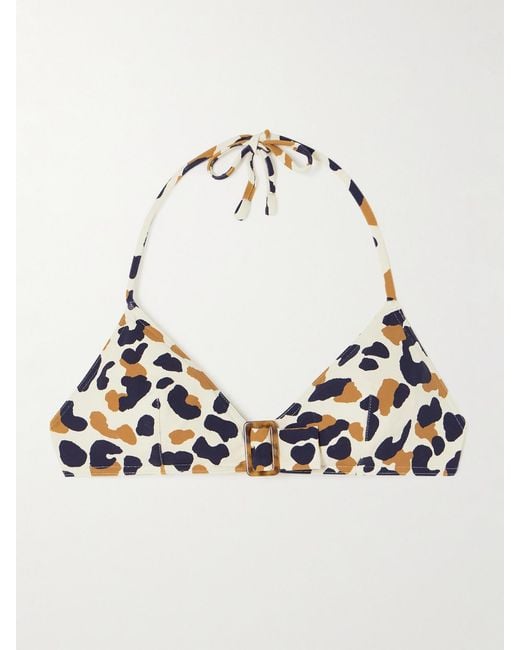 Eres Multicolor Coquillage Ecailles Buckled Printed Triangle Halterneck Bikini Top