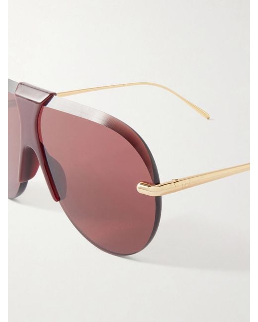 Loewe Pink Aviator-Style-Tone And Acetate Sunglasses