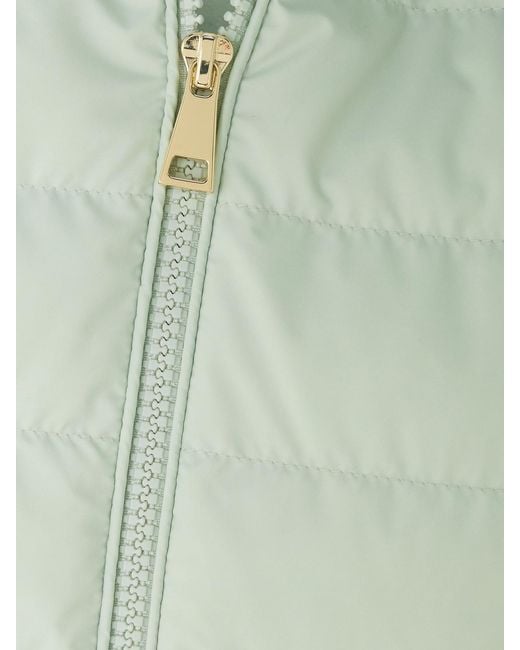Moncler Green Wool And Padded Quilted Shell Down Cardigan