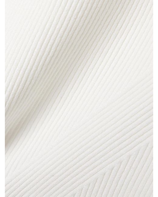 Veronica Beard White Sid Ribbed-Knit Tank