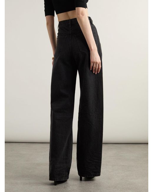 Saint Laurent Black 90S Baggy High-Rise Wide-Leg Jeans