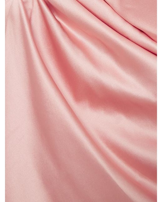 Staud Pink Phare Midikleid Aus Einer Seidenmischung Mit Falten
