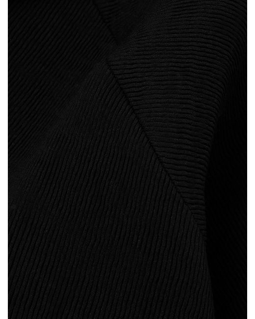 Sportmax Black Ribbed-Knit Maxi Dress