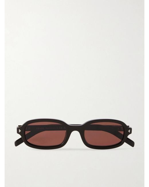 Prada Brown Rectangular-Frame Acetate Sunglasses