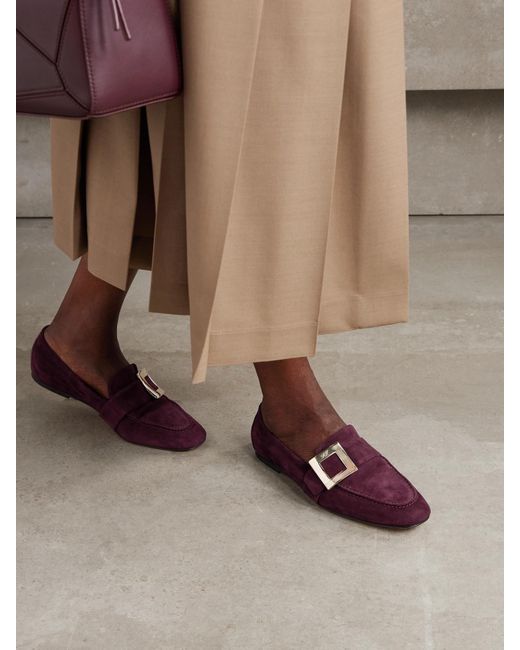Mocassins En Daim À Boucles Roger Vivier en coloris Purple