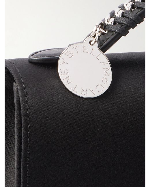 Stella McCartney Black Falabella Clutch Aus Satin Mit Verzierung